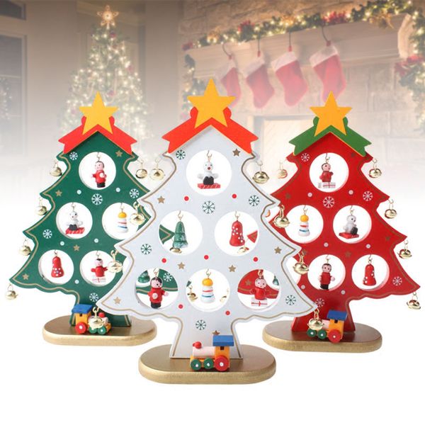 

wodeen christmas tree 22cm holiday mini christmas tree ornaments decorations wooden diy office home gift toy desktop
