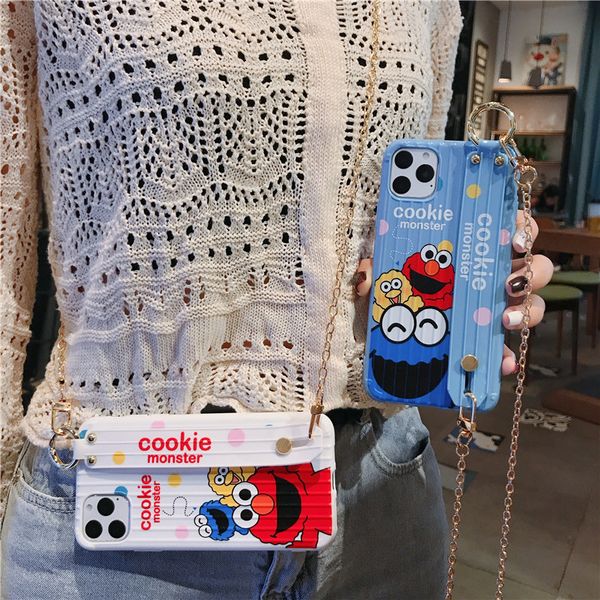 

one piece luxury tpu phone case for iphone 7 8p xr 11pro fashion dolls designer phone case back cover with wristband and lanyard