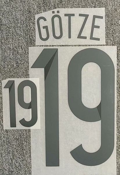 

2014 #19 gotze nameset printing iron on transfer badge