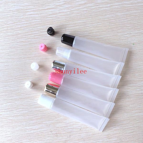 

10ml 15ml 20ml empty lipstick tube,lip balm soft hose,makeup squeeze sub-bottling,clear plastic lip gloss container f606