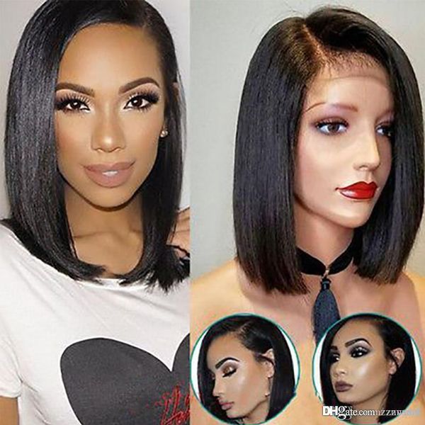 

short front hair wigs brazilian hair bob wig for black women pre plucked bleached knots wig hipping