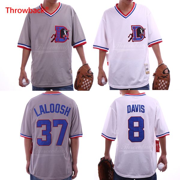 

bull durham kevin costner crash davis 8 ebby 'nuke' laloosh 37 baseball jersey stitch sewn new, Blue;black