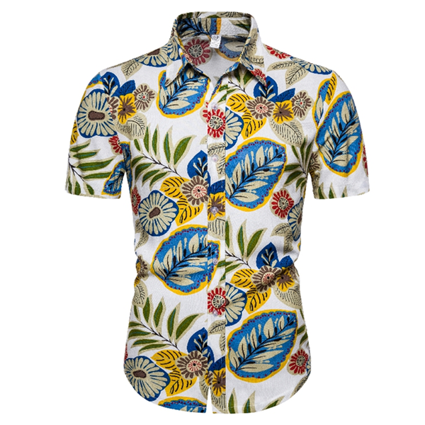 

2020new summer mens short sleeve beach hawaiian shirts cotton casual floral shirts regular plus size 3xl mens clothing fashion, White;black