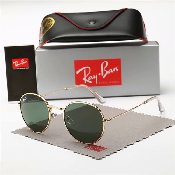 

2019 aviator ray sunglasses vintage pilot brand band uv400 protection bans mens womens men women ben wayfarer sun glasses with box case 3447, White;black