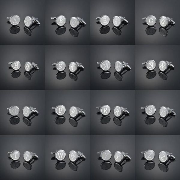 

26 патча английской буквы a-z silver французских рубашки запонки запонка ногти манжеты набора подарочной коробки гвозди мужского, Silver;golden