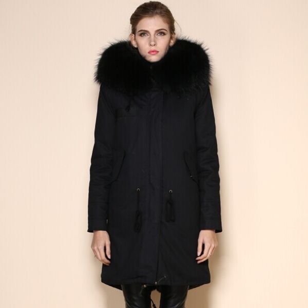 

new women's fashion slim wool fur collar long black lapel jacket outwear coat sale, Tan;black
