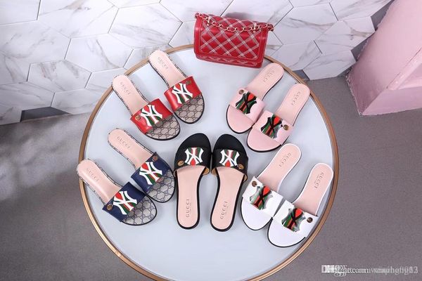 

2020fashion flip flops slide sandal women slippers flip flops women flat sandals causal slipper size 35-41 with box dustbag, Black