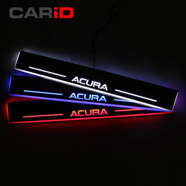 

led car scuff plate trim pedal door sill pathway moving welcome light for acura tlx 2015 2016 waterproof acrylic high quality