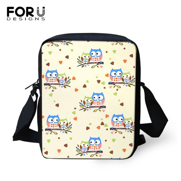 

forudesigns women messenger bags cartoon owl prints crossbody bags kids purse small phone coin kawaii animal mini flaps