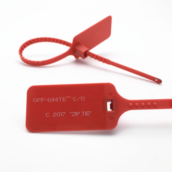 

2018 Wholesale Red tag Zip Tie OW Plastic tag for off shoes C.2017