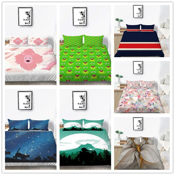 

luxury lovely bedding set twin full  size 2/3pcs with pillowcase bedding cover suit green blue color of comforter cover