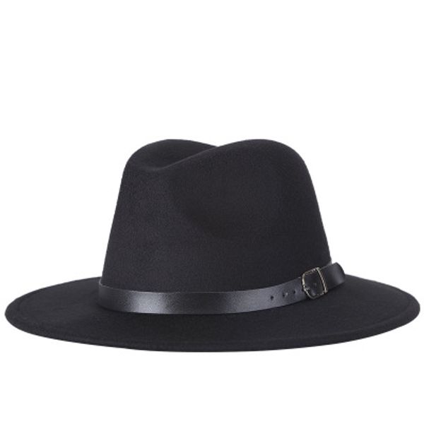 

2018 новая мода мужчины Fedoras женская мода Джаз шляпа осень и зима черный шерстяной смесь Cap открытый повседневная шляпа