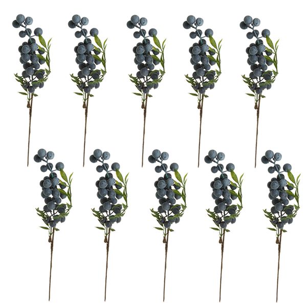 

10 шт пластиковые искусственные цветы калифорнийские ягоды черника фрукты поддельные шелковые цветы главная декоративная вечеринка свадьба