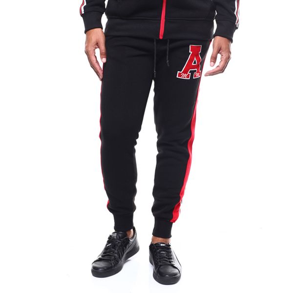 

markyi 2019 brand new mens sweatpants joggers letter print mens cargo pants pants with side stripe, Black