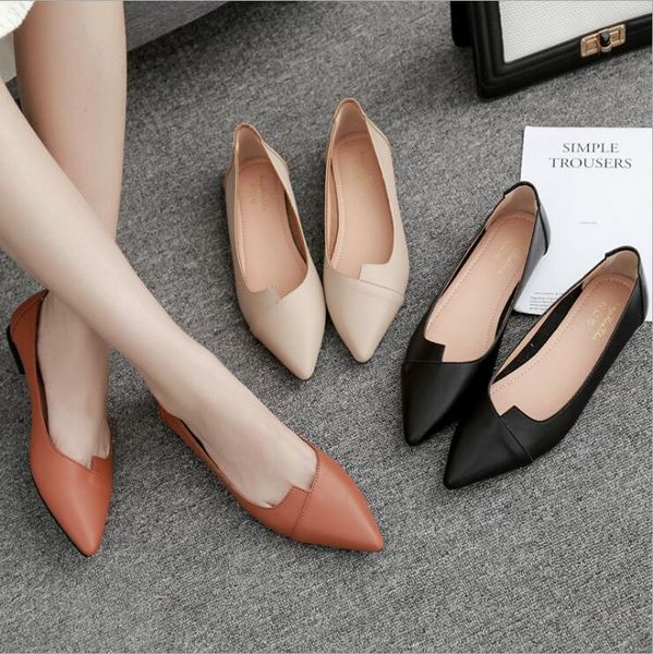 

women shoes fashion black beige summer new shallow point flats shoes casual ladies zapatos mujer 2019 sapato feminino