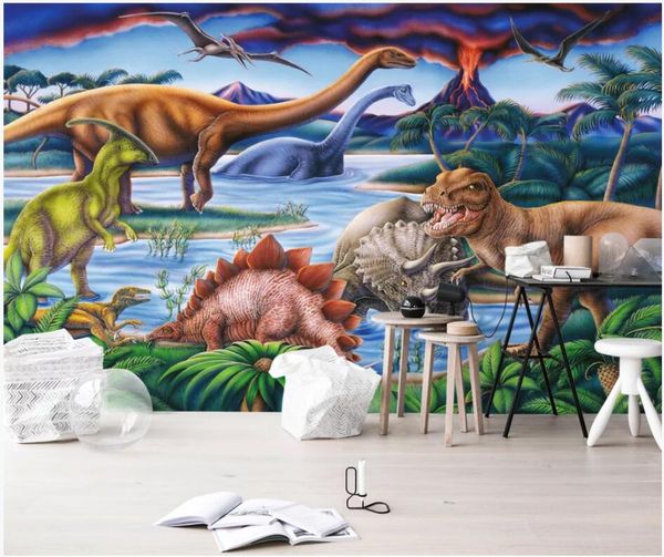 

wdbh custom p 3d wallpaper hand drawn jurassic park dinosaurs background home decor living room 3d wall muals wall paper for walls 3 d