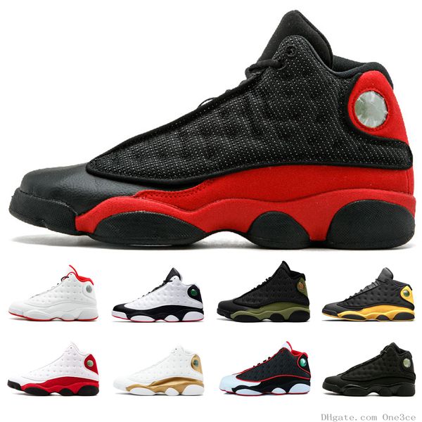 

mens bred 13s basketball shoes men black red white hyper royal playoffs respect olive dmp grey toe tennis sport shoes