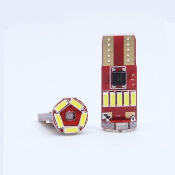 

100pcs car led t10 15 smd 4014 led non polar w5w 194 501 wedge interior license light lamp 12v white 6500k