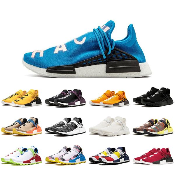 

with socks human race men women running shoes pharrell williams runner orange yellow black blue sport sneaker mens trainers