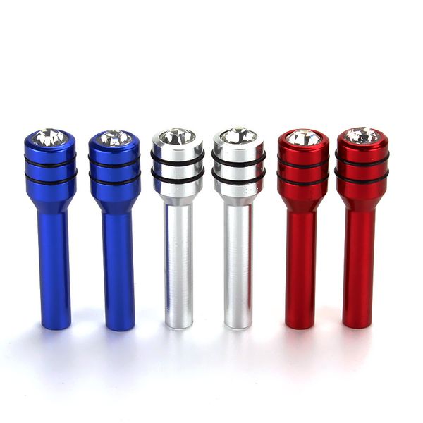 Pair Aluminum Alloy Universal Diamond Style Door Lock Knob Stick