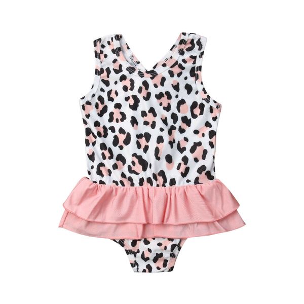 

2019 summer swimsuit infant baby girls toddler kids leopard swimwear swimsuit bikini set bathing one piece tankini cross 1-6t children