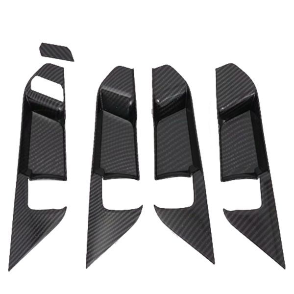 

for toyota rav4 2019 2020 abs carbon fiber interior inner handle cover trim decorative 5pcs