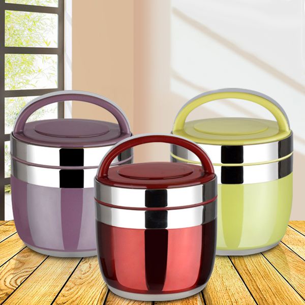 

2 layer portable stainless steel insulated bento food thermal container lunch box