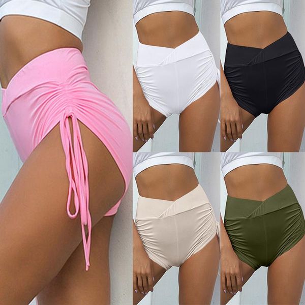

yoga outfits shorts women's sports high waist solid athletic gym workout fitness breathable leggings briefs 2021 mp3, White;red