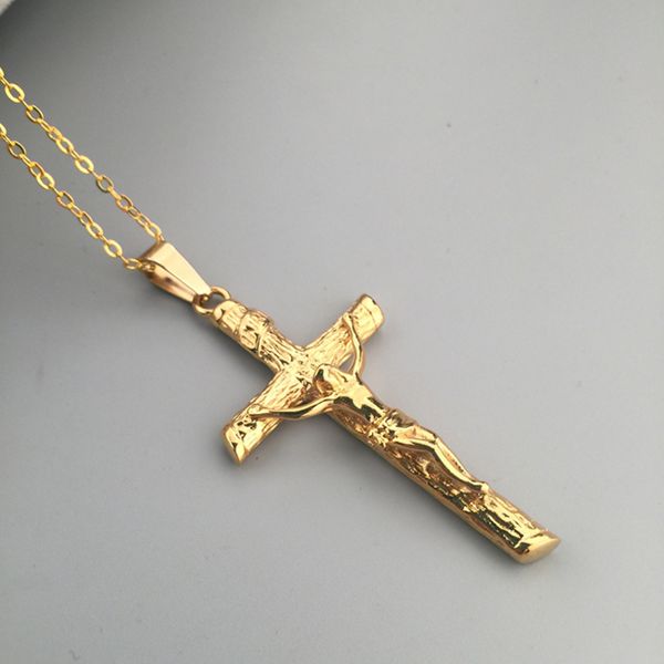 

new fashion religious jesus cross necklace for men christian cross pendent with chain necklace jewelry gifts, Silver