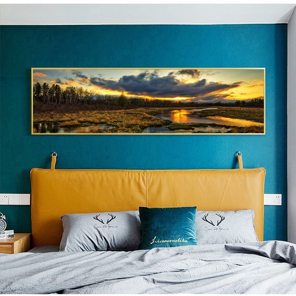 

sky sunsets lake natural landscape posters and prints canvas paintings scandinavian wall art picture for modern living bedroom