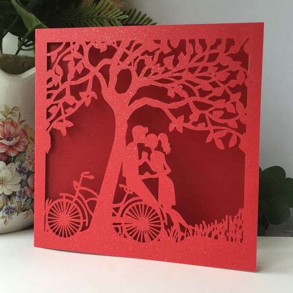 Wedding Invitations Card Loves Kiss Pattern Happiness Blessing