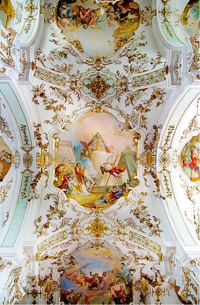 European Church Panorama Oil Painting Zenith Celestial 3d Ceiling
