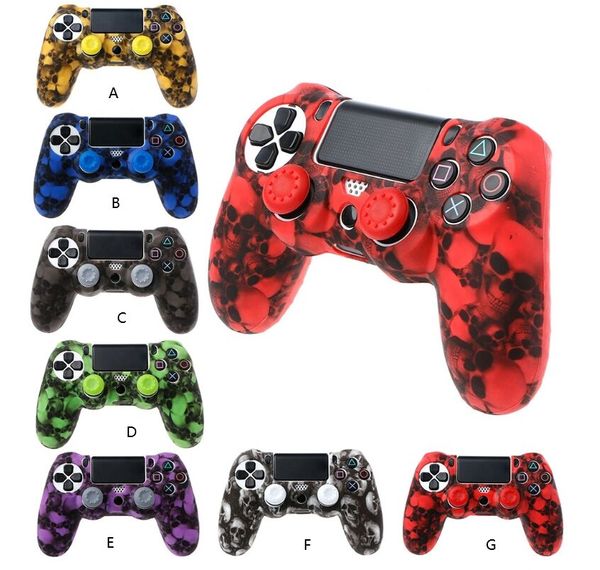 

ps4 accessories skull silicone gel guards sleeve skin grips cover case caps for playstation 4 ps4 pro slim