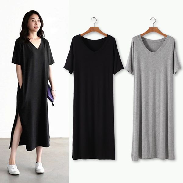 

2020 ленее плае женин новй ил модалное длинное плае коѬоким Ѭђкавом, Black;gray