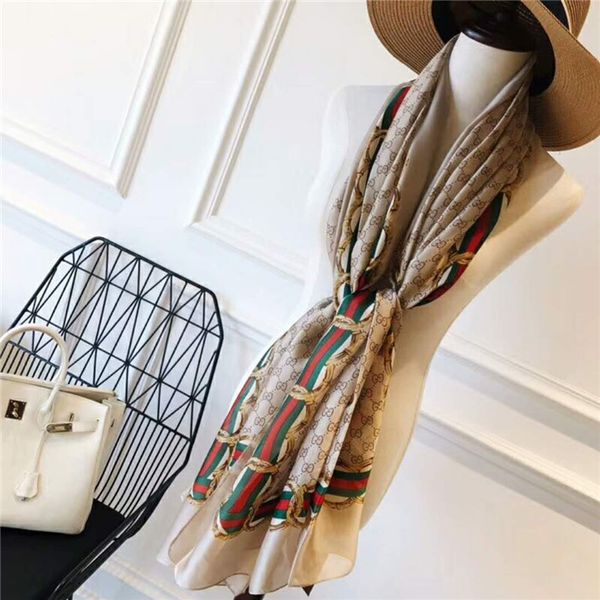 

2019 Классический модный шелковый шарф, женский шарф, элегантный женский шарф, длин