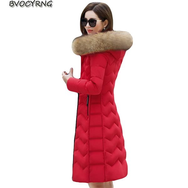 

зима новый вниз пальто женщин высокого класса real меховой воротник моды тонкий parka женщина длинные высокого качества белая утка вниз тепл, Black