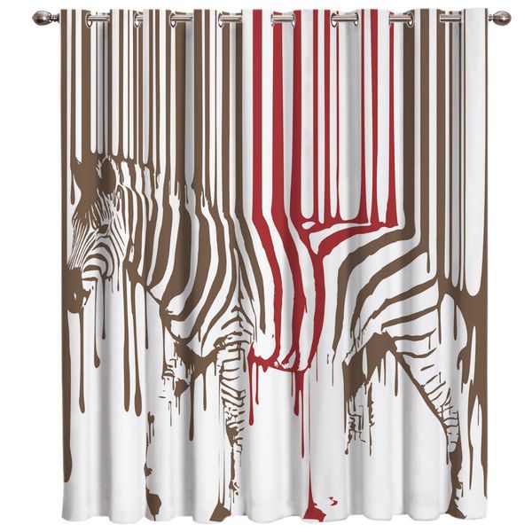 

funny animal paint splash zebra window blinds living room bathroom blackout curtains outdoor drapes decor curtain panels