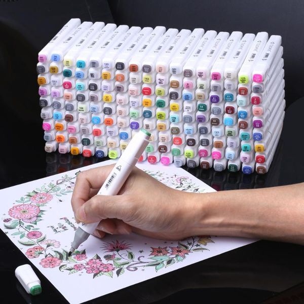 

original oily alcohol markers 30/40/60/80/168 color set dual head sketch marker pen for drawing manga animation art supplies
