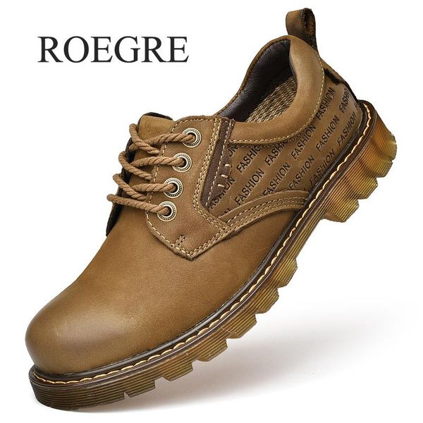 

genuine leather shoes men cow leather casual shoes male outdoor men flats walking lace-up man footwear size 38-46, Black