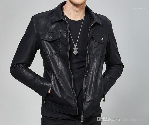 

leather jackets autumn spring hombres jacket coats clothes mens black pu, Black;brown