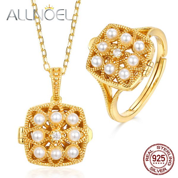 

allnoel silver 925 jewellery for women handmade pearls and 5a white real gold engagement anniversary fine gift new, Black