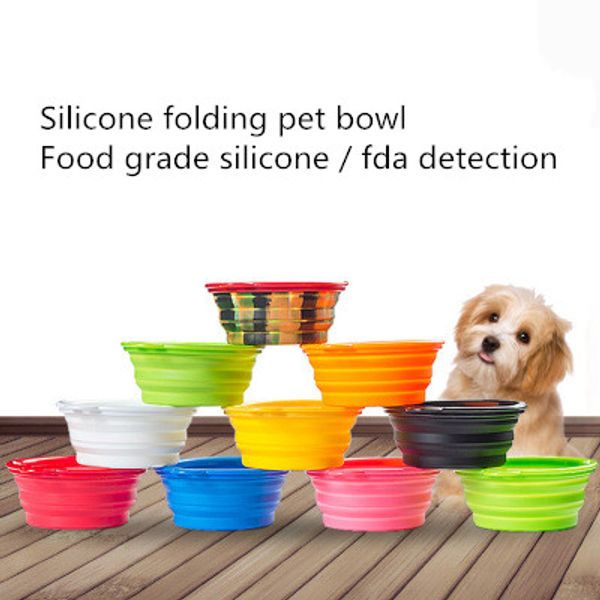 

пэт складная чаша силиконовая чаша открытый путешествия портативный собака кошка чаша пищевой силикон + пластик границы