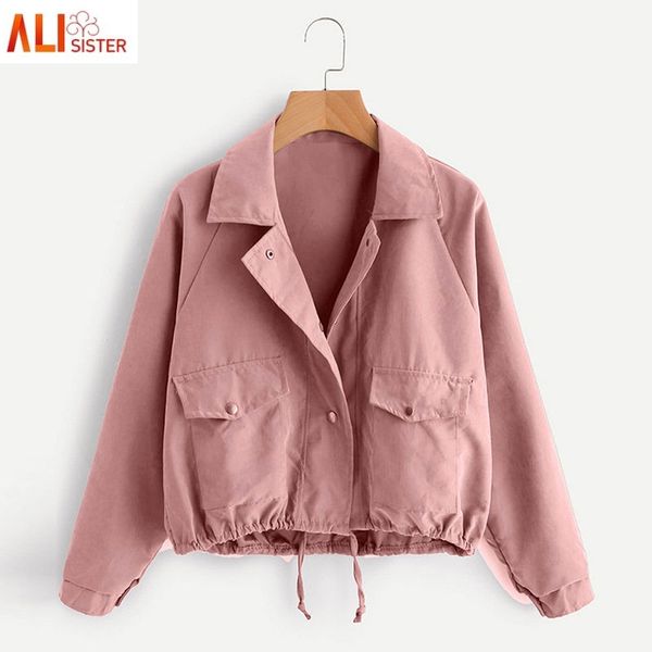 

spring autumn long sleeve jacket coats female casual loose single breasted basic solid outwear jackets pocket s-xl, Black;brown