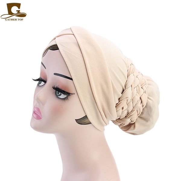 

new turban soft breathable braided durag hair snood bun hat hair braid