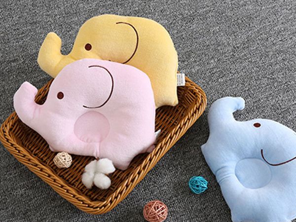 

baby shaping pillow soft cotton lovely cartoon sleep head positioner anti-rollover elephant head protection newborn gift support