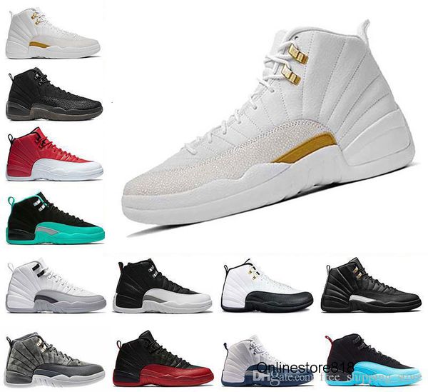 

basketball shoes 12 12s bordeaux dark grey wool white flu game unc gym red taxi gamma french blue suede sneakers sports size 8-13