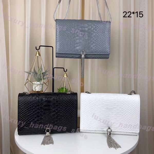 

crocodile genuine 5a handbags tassel shoulder leather silver colored bags metal leather texture sale chain handbag black serpentine qejs, Red;black