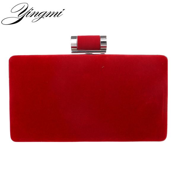 

yingmi new arrival women fashion evening bags clutch evening bag black red handbags with chain women messenger shoulder bags t200223