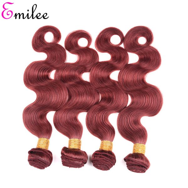 

emilee pre-colored 33# body wave hair copper red ombre remy hair weave bundles with lace closure 4*4 16 inch, Black