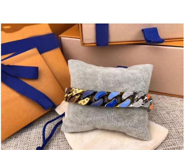 

2019 последний запуск французские мастера разработали роскошные мужские браслеты звенья цепи патчи цветной браслет ожерелье ювелирные издели, Black